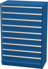 LISTA - 9 Drawer, Modular Storage Cabinet - Steel, 40-1/4" Wide x 22-1/2" Deep x 59-1/2" High, Blue - Caliber Tooling