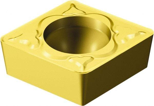 Sandvik Coromant - CCMT431 KM Grade 3005 Carbide Turning Insert - TiCN/Al2O3/TiN Finish, 80° Diamond, 1/2" Inscr Circle, 3/16" Thick, 1/64" Corner Radius - Caliber Tooling