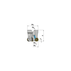 Indexable Copy Face Mills; Maximum Depth Of Cut: 2.50 mm; Compatible Insert Size Code: RNHU 1004..; Arbor Hole Diameter (mm): 16.00; Maximum Ramping Angle: 0  ™; Overall Height (mm): 40.00 mm; Series: A252-10; Number of Cutter Inserts: 5; Cutter Style: A2