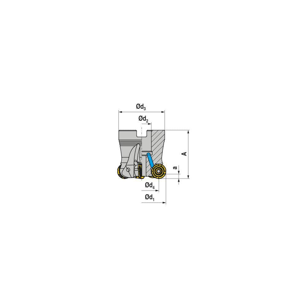 Indexable Copy Face Mills; Maximum Depth Of Cut: 3.00 mm; Compatible Insert Size Code: RNHU 1205..; Arbor Hole Diameter (mm): 27.00; Maximum Ramping Angle: 0  ™; Overall Height (mm): 50.00 mm; Series: A252-12; Number of Cutter Inserts: 8; Cutter Style: A2