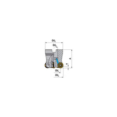 Indexable Copy Face Mills; Maximum Depth Of Cut: 2.50 mm; Compatible Insert Size Code: RNHU 1004..; Arbor Hole Diameter (mm): 22.00; Maximum Ramping Angle: 0  ™; Overall Height (mm): 40.00 mm; Series: A252-10; Number of Cutter Inserts: 8; Cutter Style: A2