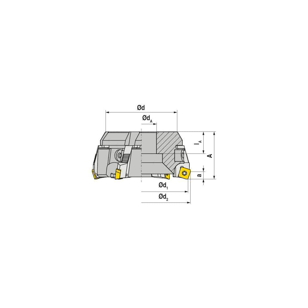 Milling Cartridges & Cassettes; Compatible Insert Style: SP..; Series: A260; Compatible Insert Size Code: 1204; Insert Inscribed Circle (Inch): 0.4720 in; Toolholder Style: A260; Type: Cassette; Cutting Direction: Right Hand; Tool Application: Milling; To