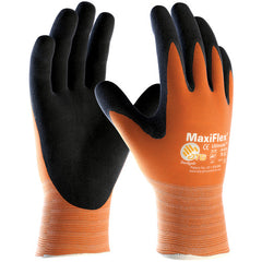 ‎34-8014/M MaxiFlex Seamless Knits - MaxiFlex Ultimate - 15G HV Orange Nylon Shell - Black MicroFoam Coating - Exact Industrial Supply