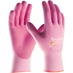 ‎34-8264/XS MaxiFlex Seamless Knits - MaxiFlex Active - 15G Pink Nylon/ Lycra Shell - Pink Foam Nitrile - Exact Industrial Supply