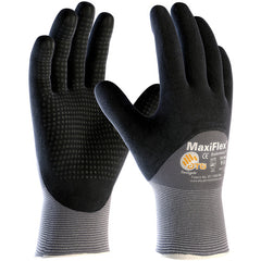 ‎34-845/XL MaxiFlex Seamless Knits - MaxiFlex Endurance - 15G Gry Nylon - Black 3/4 MicroFoam Nitrile Dot Coat - Exact Industrial Supply