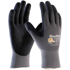 ‎34-874/XXXL MaxiFlex Seamless Knits - MaxiFlex Ultimate - 15G Gray Nylon Shell - Black Nitrile MicroFoam Grip - Exact Industrial Supply