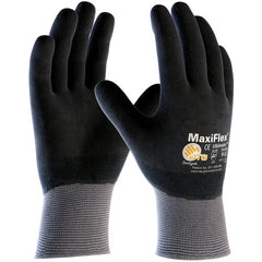 ‎34-876/M MaxiFlex Seamless Knits - MaxiFlex Ultimate - 15G Gry. Nylon Shell - Full Coat Black MFoam Nitrile - Exact Industrial Supply