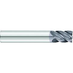 3/4 x 3/4 x 7/8 x 4 OAL .120 C/R 5 Flute Carbide End Mill - Round Shank-AlCrN Coated - Caliber Tooling