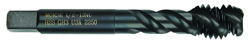 3/8-16 Dia. - H11 - HSS - Nitride & Steam Oxide - +.005 Oversize Spiral Flute Tap - Caliber Tooling