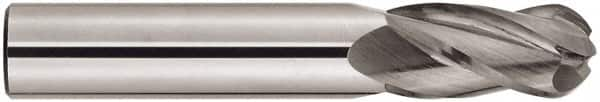 Niagara Cutter - 1" Diam, 4" LOC, 4 Flute Solid Carbide Ball End Mill - TiAlN Finish, Single End, 7" OAL, 1" Shank Diam, Spiral Flute - Caliber Tooling