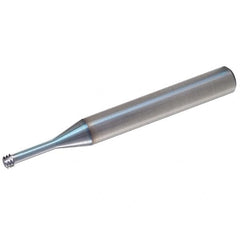 Vargus - 1/4-20 Thread, 0.2362" Shank Diam, TiCN Coating, Solid Carbide Straight Flute Thread Mill - 3 Flutes, 2.244" OAL, 1/4" Min Noml Diameter - Caliber Tooling