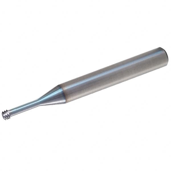 Vargus - 5/16-24 Thread, 0.315" Shank Diam, TiCN Coating, Solid Carbide Straight Flute Thread Mill - 3 Flutes, 2.4803" OAL, 5/16" Min Noml Diameter - Caliber Tooling