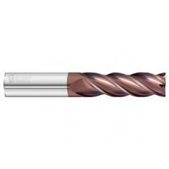 10mm Dia. x 100mm Overall Length 4-Flute 0.5mm C/R Solid Carbide SE End Mill-Round Shank-Center Cut-FC20 - Caliber Tooling