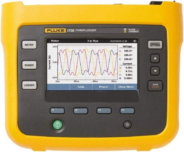 Fluke - 3 Phase, 1 to 500 Amp Capability, Power Meter - Caliber Tooling