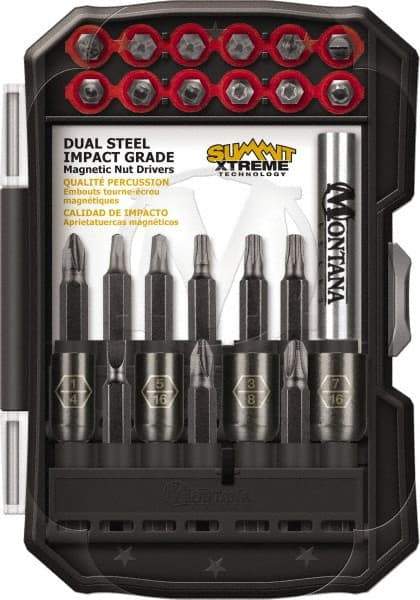 Montana - 26 Piece, Power Driving Set - 0.05 to 1/4" Hex, #1, #2, 1/4" Drive - Caliber Tooling