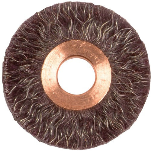 2″ Polyflex Encapsulated Small Diameter Crimped Wire Wheel, .014″ Steel Fill, 1/2″ Arbor Hole - Caliber Tooling