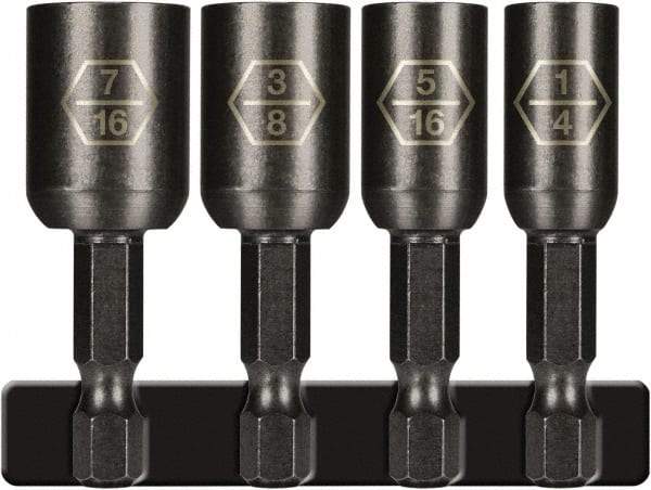 Montana - 4 Piece, Magnetic Nutsetter - 1/4" Drive - Caliber Tooling