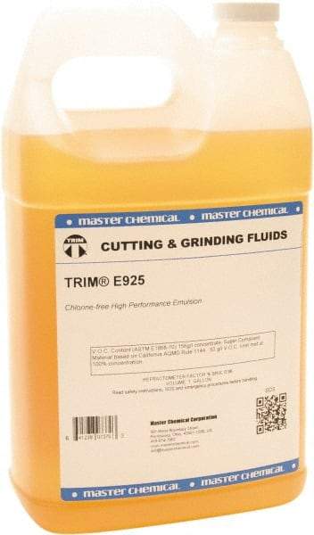 Master Fluid Solutions - Trim E925, 1 Gal Bottle Emulsion Fluid - Water Soluble, For Cutting, Drilling, Sawing, Grinding - Caliber Tooling