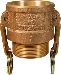 Dixon Valve & Coupling - 2" Brass Cam & Groove Suction & Discharge Hose Female Coupler Male NPT Thread - Part B, 2" Thread, 250 Max psi - Caliber Tooling