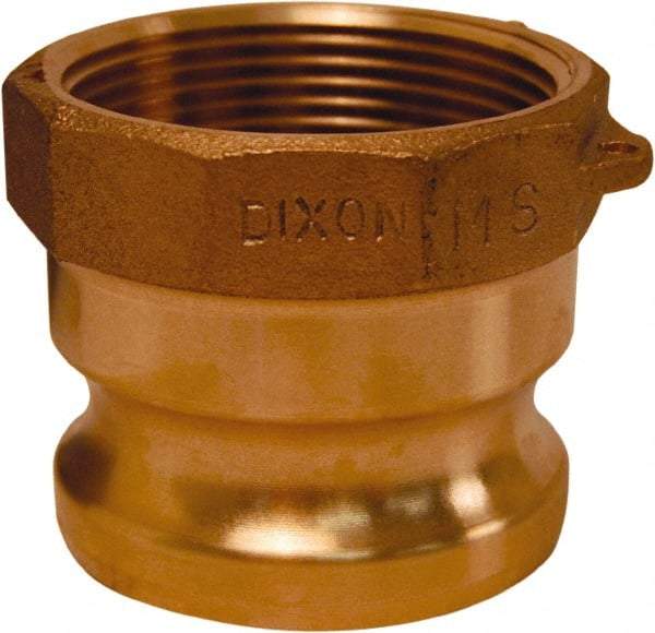 Dixon Valve & Coupling - 2-1/2" Brass Cam & Groove Suction & Discharge Hose Male Adapter Female NPT Thread - Part A, 2-1/2" Thread, 150 Max psi - Caliber Tooling