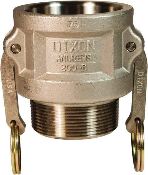 Dixon Valve & Coupling - 1-1/2" Stainless Steel Cam & Groove Suction & Discharge Hose Female Coupler Male NPT Thread - Part B, 1-1/2" Thread, 250 Max psi - Caliber Tooling