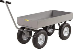 Little Giant - 3,500 Lb Capacity Steel Wagon Truck - Steel Deck, 30" OAW, 60" Platform Length x 18-1/2" Platform Height, Mold On Rubber Casters - Caliber Tooling