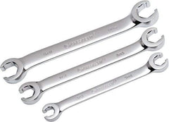 Crescent - 3 Piece, 3/8" x 7/16" to 5/8" x 11/16", Flare Nut Wrench Set - Inch Measurement Standard, Full Polish Chrome Finish - Caliber Tooling