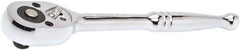 Crescent - 1/4" Drive Pear Head Quick-Release Ratchet - Full Polish Chrome Finish, 7" OAL, 72 Gear Teeth - Caliber Tooling