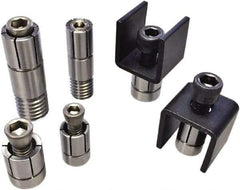 Mitee-Bite - 0.25 to 0.015" Expansion Diam, 500 Lb Holding Force, 5-40 Mounting Screw, Stainless Steel ID Expansion Clamp - 1/4" Flange Diam, 1/4" Flange Thickness, 1/4" Mount Hole Diam, 1 Mount Hole, 1/2" Overall Height - Caliber Tooling