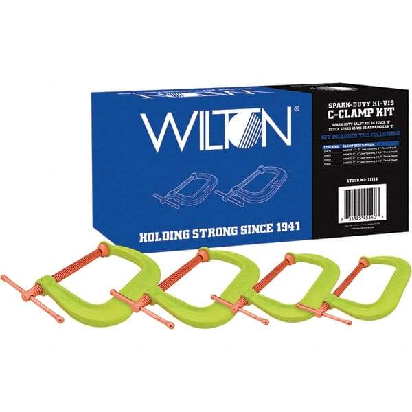 Wilton - C-Clamp & Cantilever Clamp Sets Clamp Type: Spark Duty C-Clamp Type: Kit - Caliber Tooling