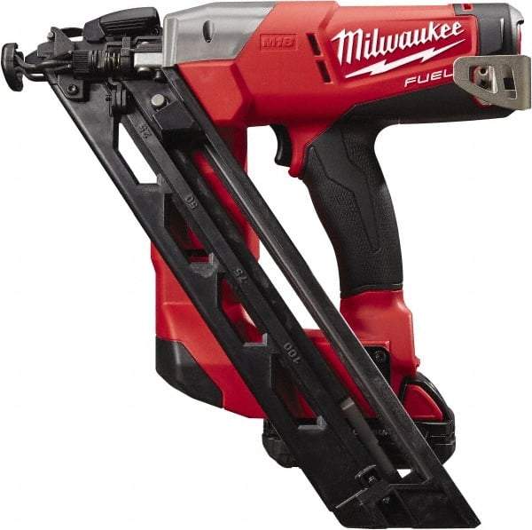 Milwaukee Tool - Cordless Finish Nailer Kit - 15 Gauge Nail Diam, 1-1/4 to 2-1/2" Long Nail, Lithium-Ion Batteries Included - Caliber Tooling