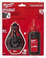 Milwaukee Tool - 100' Long Chalk Reel, Chalk, Line Level - Caliber Tooling