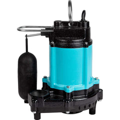 Sump Sewage & Effluent Pump: Integral Diaphragm, 1/2 hp, 6.5A, 115V 1-1/2″ Outlet, Cast Iron Housing