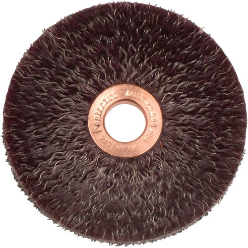 3″ Polyflex Encapsulated Small Diameter Crimped Wire Wheel, .0118″ Steel Fill, 1/2″ Arbor Hole - Caliber Tooling