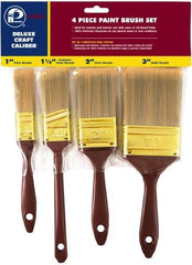 Premier Paint Roller - 1, 1-1/2, 2 & 3" Flat Polyester General Purpose Paint Brush Set - 2, 2-1/4, 2-3/4 & 2-7/8" Bristle Length, 4, 5, 6 & 6-1/2" Plastic Beavertail Handle - Caliber Tooling