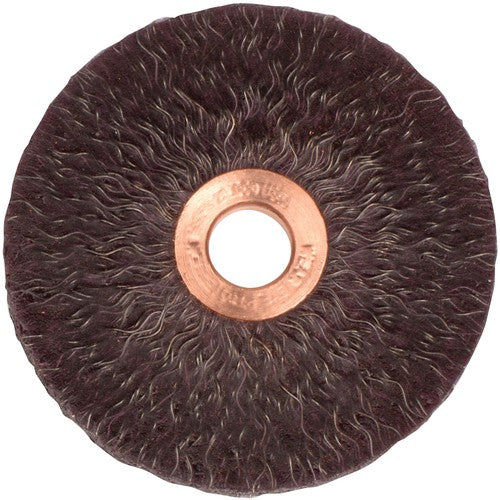 3″ Polyflex Encapsulated Small Diameter Crimped Wire Wheel, .014″ Steel Fill, 1/2″ Arbor Hole - Caliber Tooling