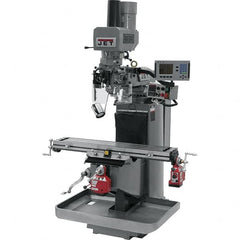 Jet - 9" Table Width x 49" Table Length, Electronic Variable Speed Control, 3 Phase Knee Milling Machine - 3 hp - Caliber Tooling