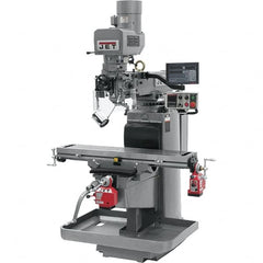 Jet - 10" Table Width x 50" Table Length, Electronic Variable Speed Control, 3 Phase Knee Milling Machine - 3 hp - Caliber Tooling