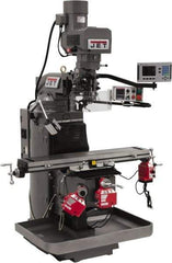 Jet - 9" Table Width x 49" Table Length, Electronic Variable Speed Control, 3 Phase Knee Milling Machine - 3 hp - Caliber Tooling