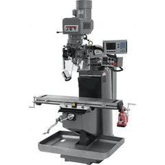 Jet - 9" Table Width x 49" Table Length, Electronic Variable Speed Control, 3 Phase Knee Milling Machine - 3 hp - Caliber Tooling