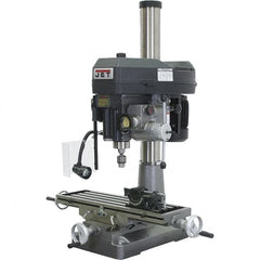 Jet - 1 Phase, 15-7/8" Swing, Step Pulley Mill Drill Combination - 31-3/4" Table Length x 9-1/2" Table Width, 20-1/2" Longitudinal Travel, 2 hp, 230 Volts - Caliber Tooling