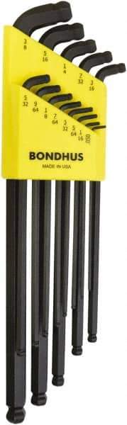 Bondhus - 13 Piece L-Key Ball End Hex Key Set - Hex Range 0.05 to 3/8", Protanium High Torque Steel - Caliber Tooling