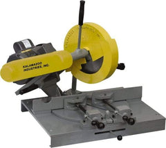 Kalamazoo - 10" Blade Diam, 5/8" Arbor Hole, Miter Chop & Cutoff Saw - 3,450 RPM, 3 hp, 220/440 Volts, 1 or 3 Phase - Caliber Tooling