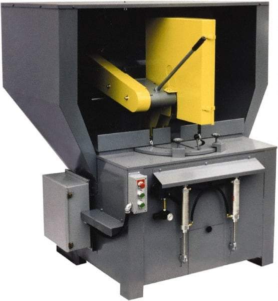 Kalamazoo - 20 or 22" Blade Diam, 1" Arbor Hole, Miter Chop & Cutoff Saw - 2,500 RPM, 15 hp, 220/440 Volts, 3 Phase - Caliber Tooling