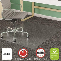 Deflect-o - 53" Long x 45" Wide, Chair Mat - Rectangular, Beveled Edge Style - Caliber Tooling