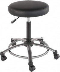 ALERA - 24-3/8 Inch Wide x 24-3/8 Inch Deep x 29-1/2 Inch High, Swivel Base, Utility Stool - Antimicrobial Seat, Black - Caliber Tooling