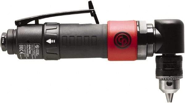 Chicago Pneumatic - 3/8" Reversible Keyed Chuck - Right Angle Handle, 2,000 RPM, 0.3 hp, 90 psi - Caliber Tooling