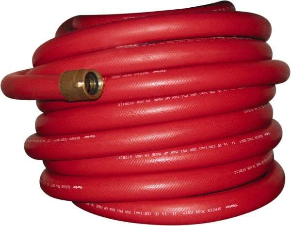 Dixon Valve & Coupling - 3/4" ID, 800 Working psi, Red EPDM Fire Hose - Male x Female NST (NH) Ends, 100' Long, 2,400 Burst psi - Caliber Tooling