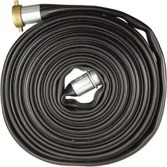 Dixon Valve & Coupling - 1-1/2" ID, 200 Working psi, Black Nitrile Fire Hose - Male x Female NST (NH) Ends, 100' Long, 600 Burst psi - Caliber Tooling