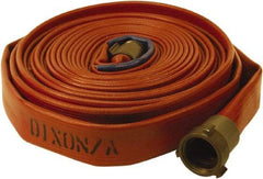 Dixon Valve & Coupling - 1-1/2" ID, 225 Working psi, White Polyester/Rubber Fire Hose, Single Jacket - Male x Female NPSH Ends, 100' Long, 675 Burst psi - Caliber Tooling